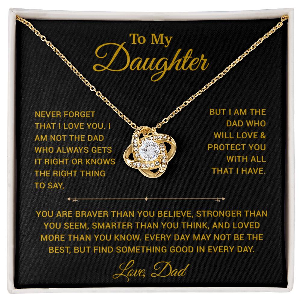 To My Daughter Necklace, Gift for Daughter from Dad, Father Daughter Necklace 25_3_Gold