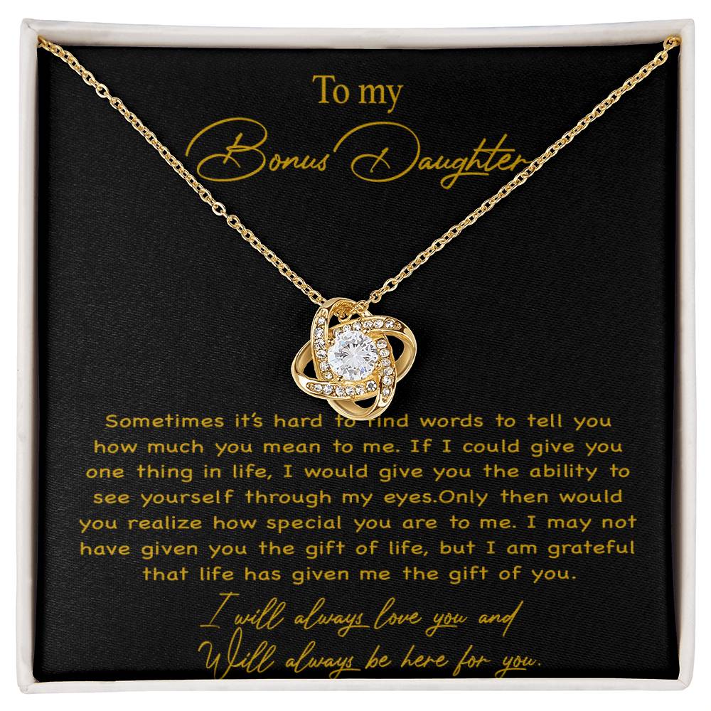 To my Bonus Daughter Necklace, Bonus Daughter, Step Daughter Gift 4-4_Gold