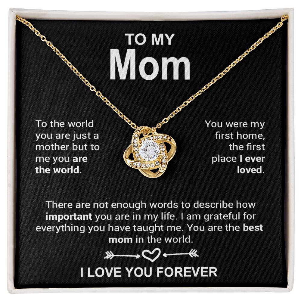 To My Mom Necklace, Mother_s Day Gift, Anniversary Gift Valentines Gift_Black