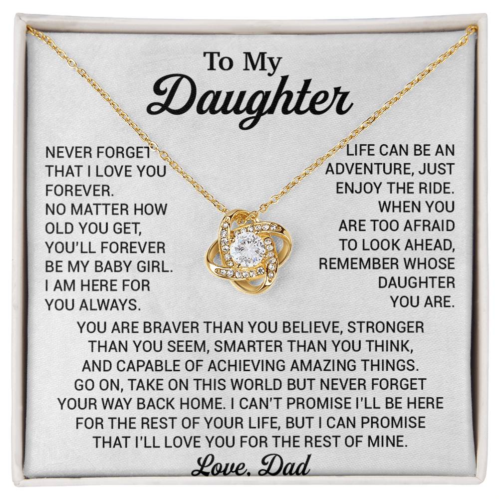 To My Daughter Necklace, Daughter Father Necklace, Daughter Gift From Dad 22_8_White