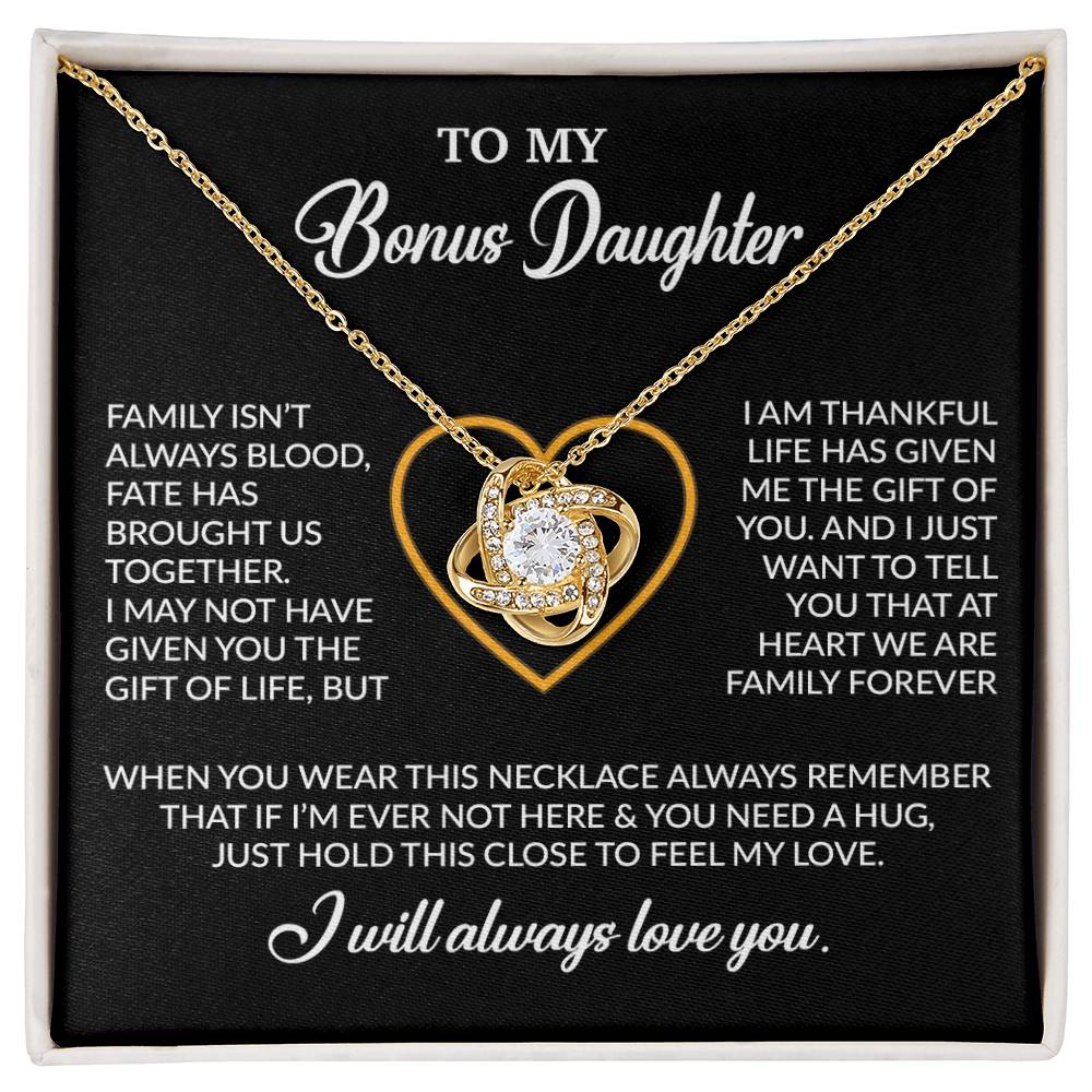 To My Bonus Daughter Necklace, Gift for Bonus Daughter, Step Daughter Birthday 24_12_Black