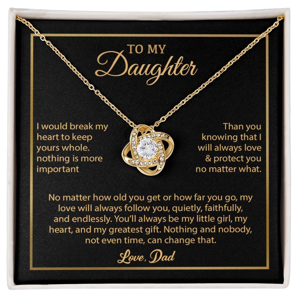 To My Daughter Necklace, Gift for Daughter from Dad, Father Daughter Necklace 4_6_Gold