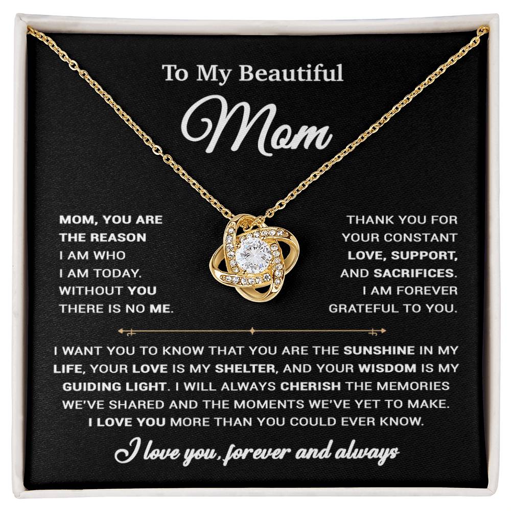 To My Mom Necklace, Sentimental Mother's Day Gift For Mom From Son 31_3_Black