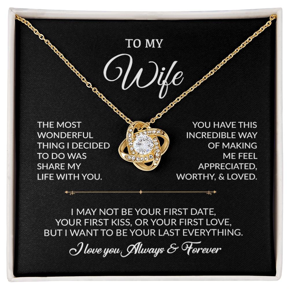 To My Wife Necklace, Gift For Wife, Anniversary Gift For Wife, Necklace For Wife 12_8_Black