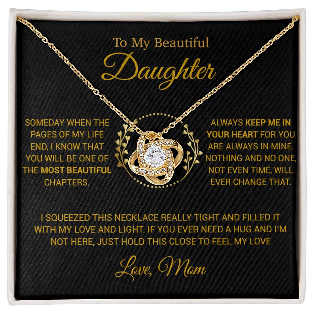 To My Daughter Necklace, Gift for Daughter from Mom, Daughter Mother Necklace 15_12_Gold