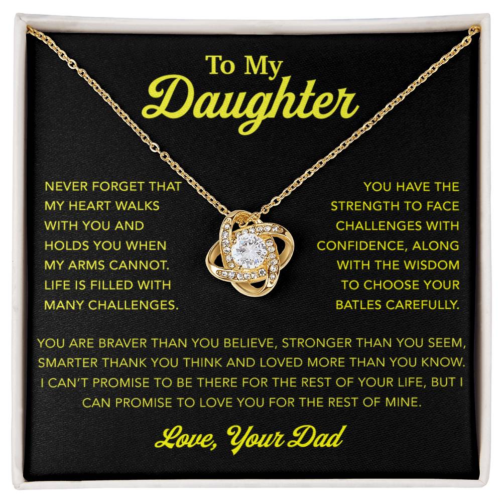 To My Daughter Necklace, Gift for Daughter from Dad, Father Daughter Necklace 3_12_gold
