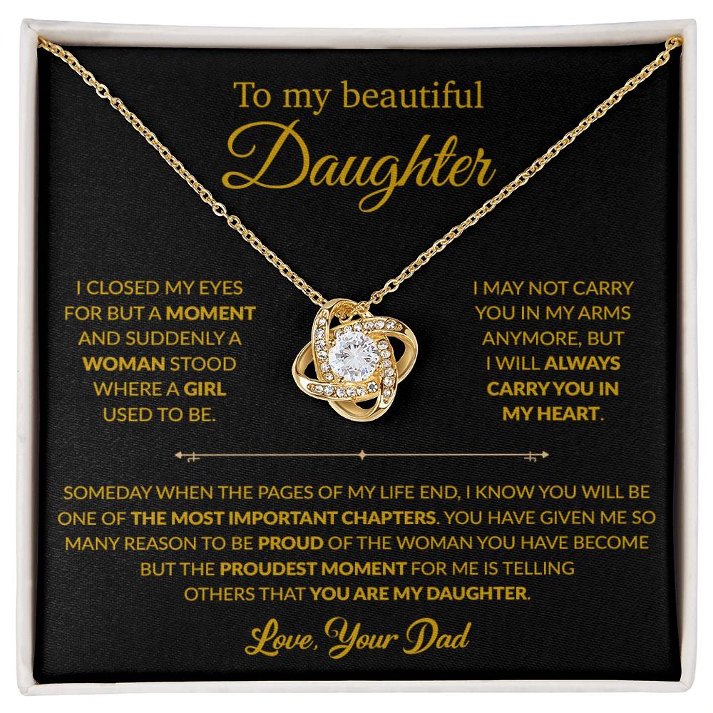 To My Daughter Necklace, Gift For Daughter From Dad, Daughter Father Necklace 9_1_Gold