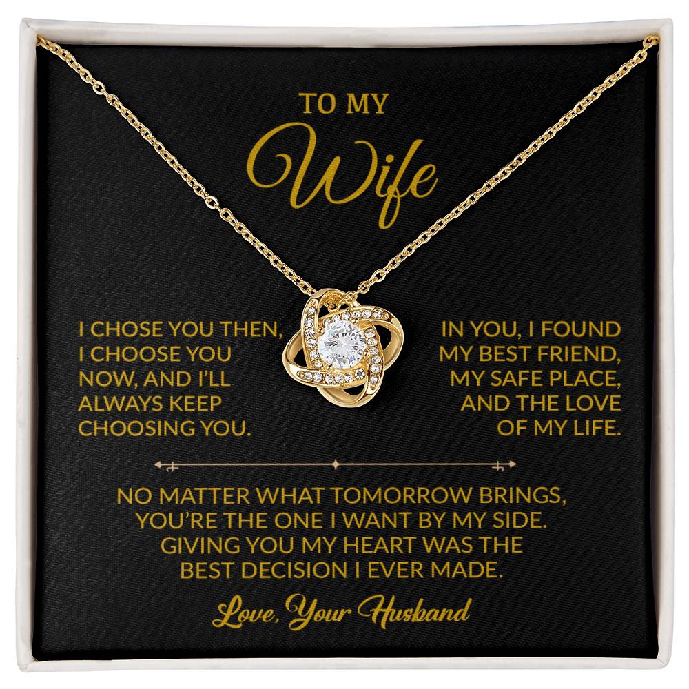 To My Wife Necklace, Gift For Wife, Anniversary Gift For Wife, Necklace For Wife 27_8_Gold