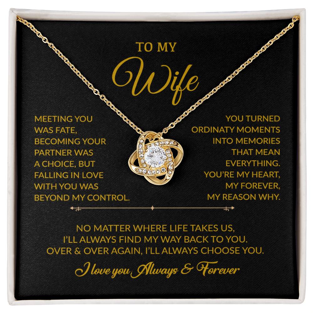 To My Wife Necklace, Gift For Wife, Anniversary Gift For Wife, Necklace For Wife 3_8_Gold