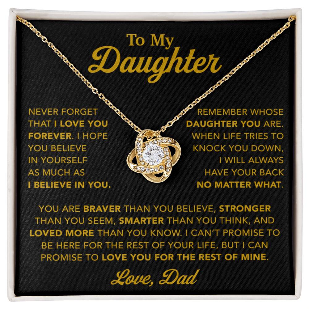 To My Daughter Necklace, Gift for Daughter from Dad, Father Daughter Necklace 30_11_Gold
