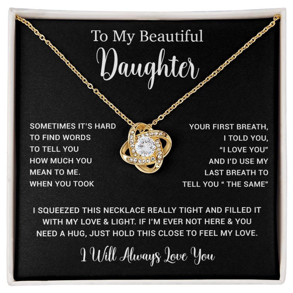 To My Daughter Necklace, Gift for Daughter from Dad, Father Daughter Necklace  11_5_Black
