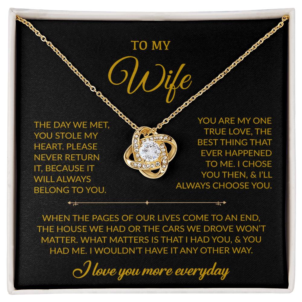 To My Wife Necklace, Gift For Wife, Anniversary Gift For Wife, Necklace For Wife 27_7_Gold