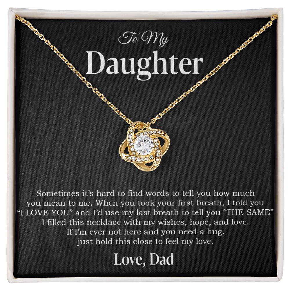 To My Daughter Necklace, Gift for Daughter from Dad, Father Daughter Necklace 14_4_Black