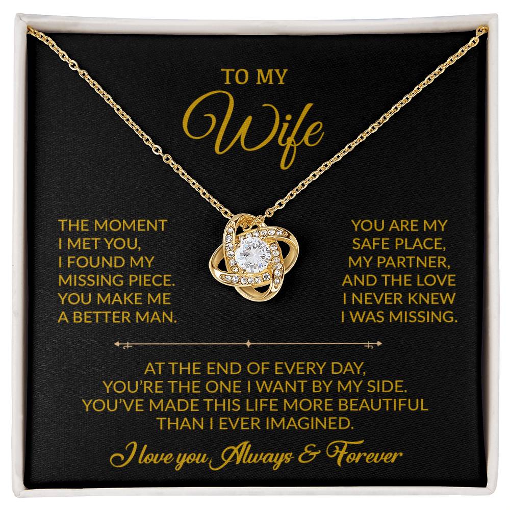 To My Wife Necklace, Gift For Wife, Anniversary Gift For Wife, Necklace For Wife 30_8_Gold