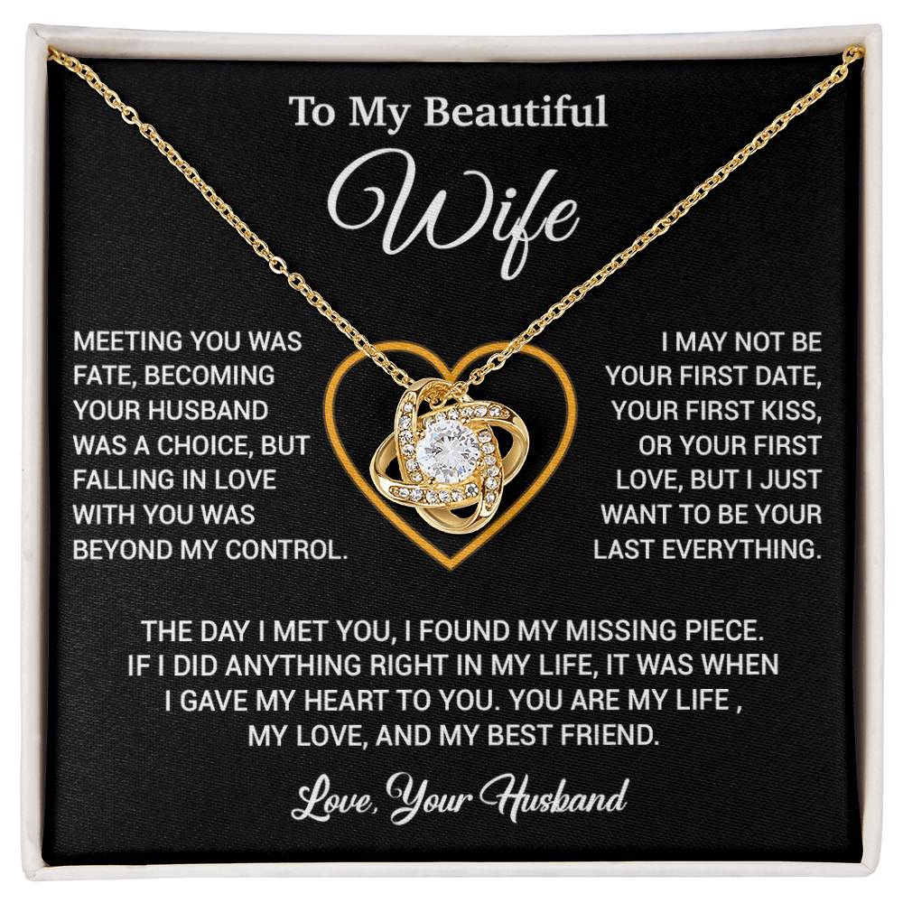 To My Wife Necklace, Gift For Wife, Anniversary Gift For Wife, Necklace For Wife 3_2_Black