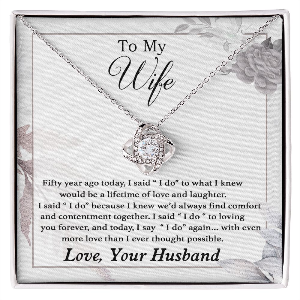 To My Wife Necklace Romantic 50 Years 50th Wedding Anniversary Gift