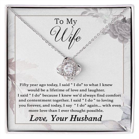 To My Wife Necklace Romantic 50 Years 50th Wedding Anniversary Gift