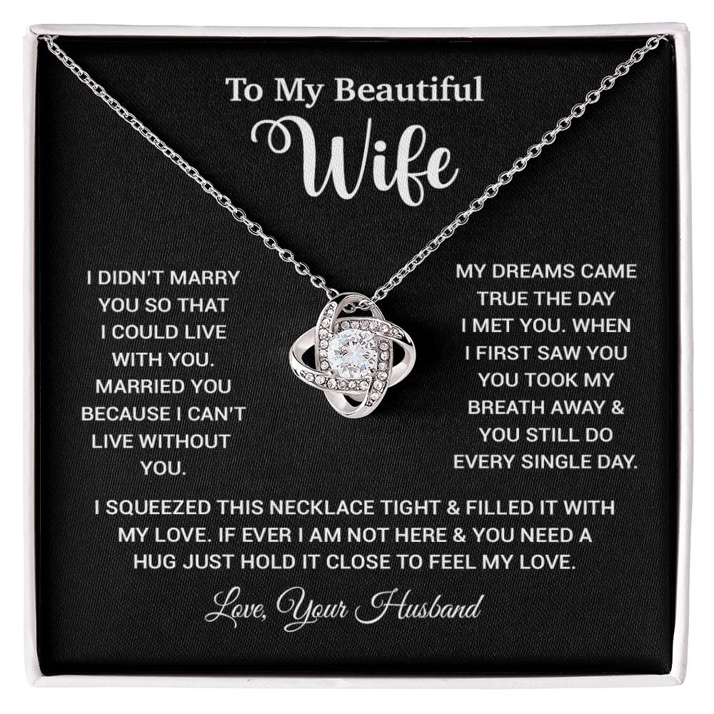 To My Wife Necklace, Wife Gift From Husband, Wife Husband Necklace, Christmas Gift 26_10_Black