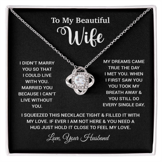 To My Wife Necklace, Wife Gift From Husband, Wife Husband Necklace, Christmas Gift 26_10_Black