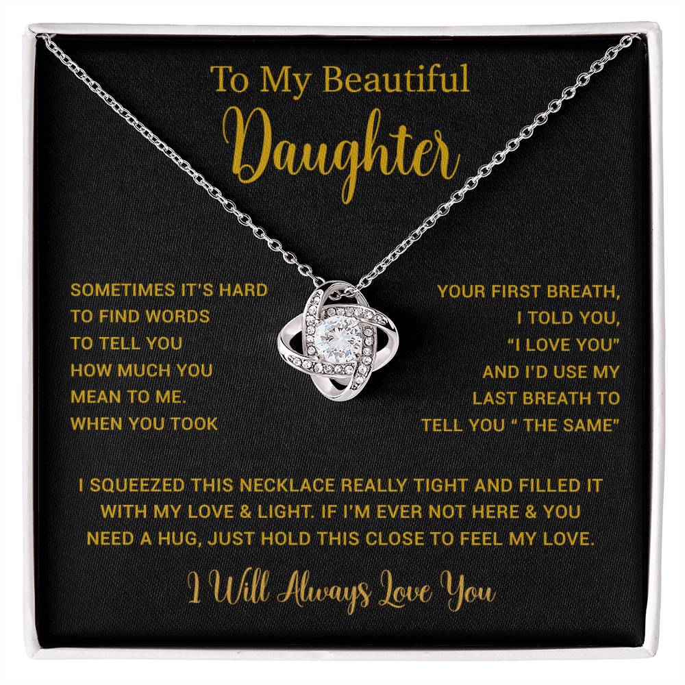 To My Daughter Necklace, Gift for Daughter from Dad, Father Daughter Necklace  11_5_Gold