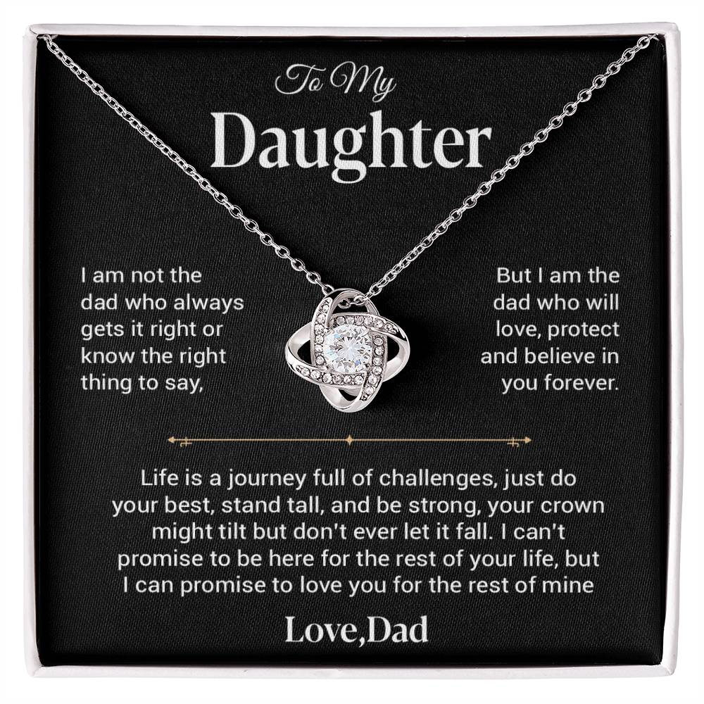 To My Daughter Necklace, Gift for Daughter from Dad, Father Daughter Necklace 25_12_Black