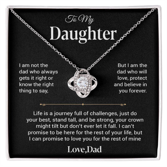 To My Daughter Necklace, Gift for Daughter from Dad, Father Daughter Necklace 25_12_Black