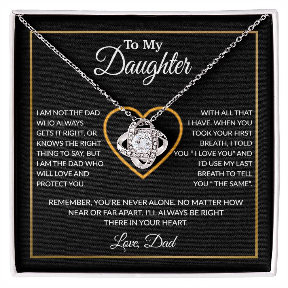 To My Daughter Necklace, Gift For Daughter From Dad, Daughter Father Necklace 13_1_Black