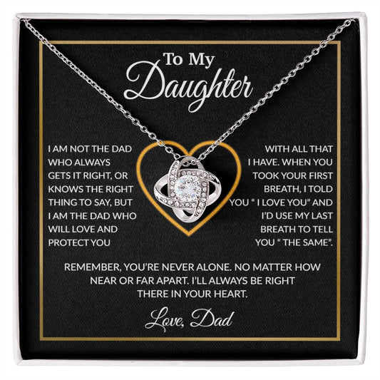 To My Daughter Necklace, Gift For Daughter From Dad, Daughter Father Necklace 13_1_Black