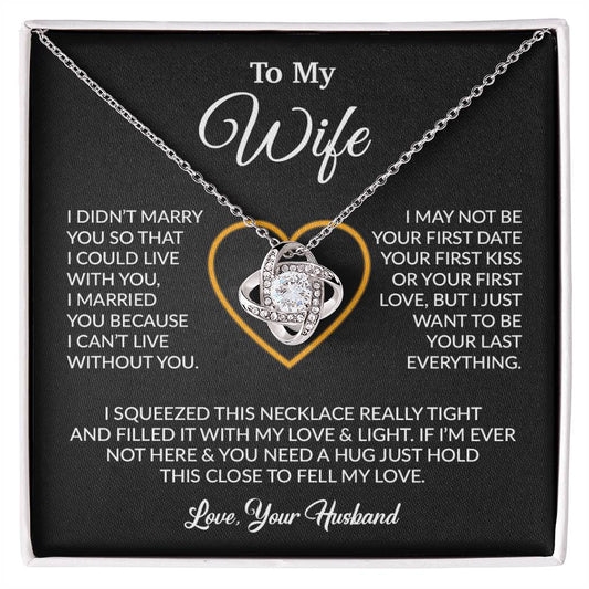 To My Wife Necklace, Wife Gift from Husband, Christmas Gift 5_12_Black