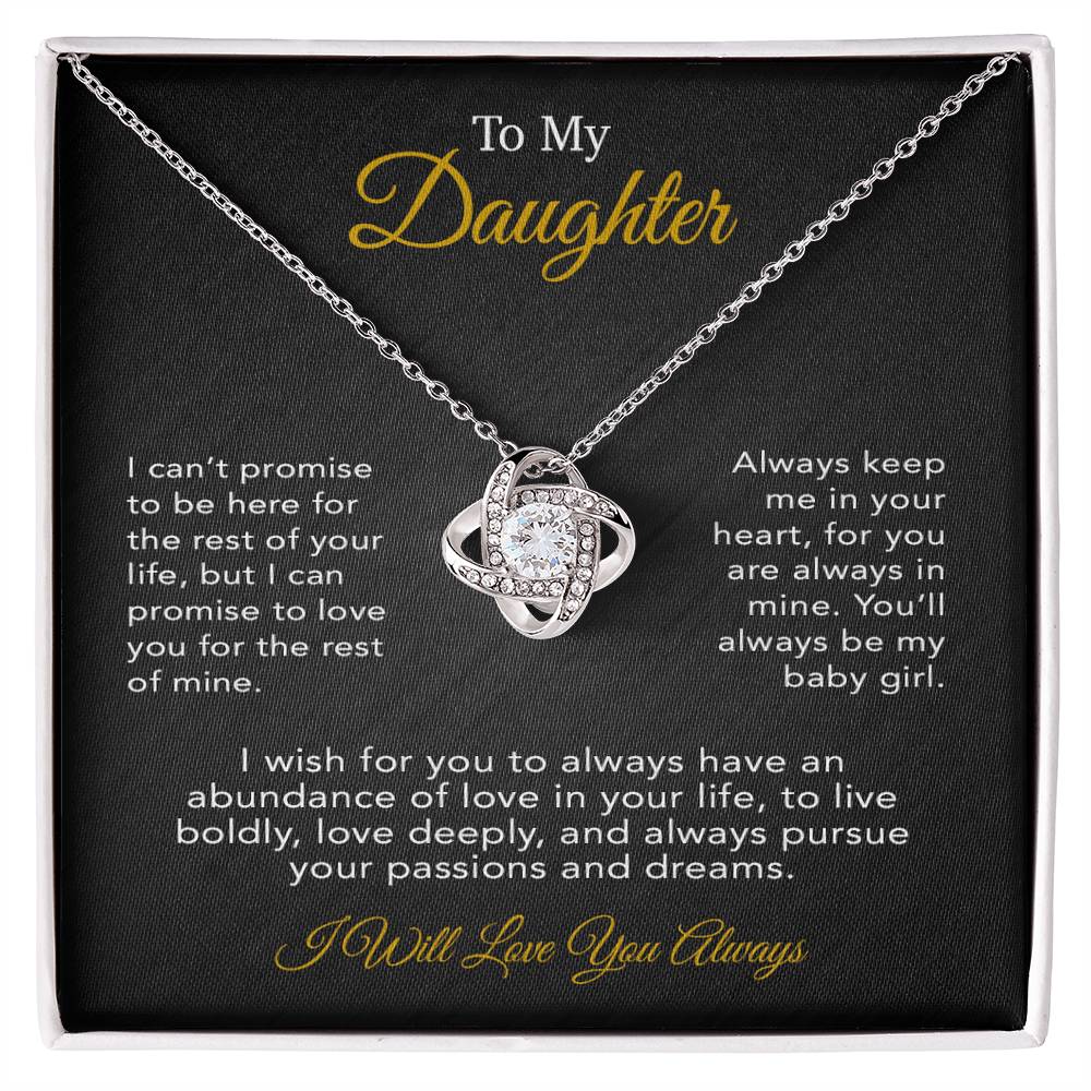 To My Daughter Necklace, Gift for Daughter from Dad, Father Daughter Necklace 19_6_Black