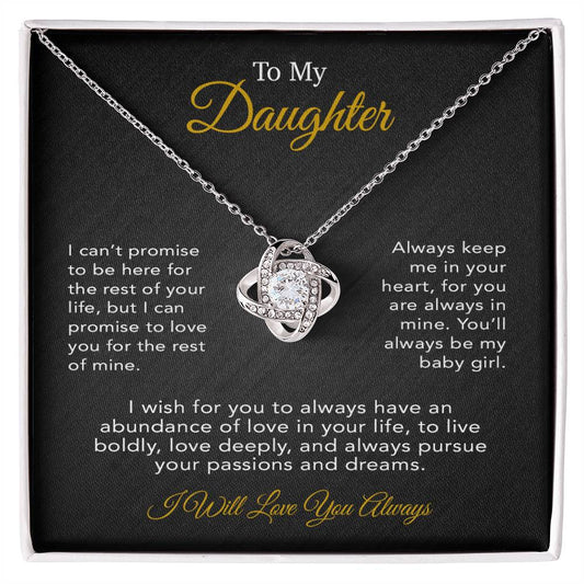 To My Daughter Necklace, Gift for Daughter from Dad, Father Daughter Necklace 19_6_Black