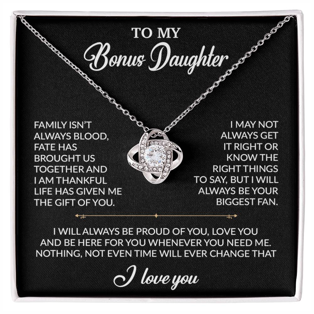 To My Bonus Daughter Necklace, Gift for Bonus Daughter, Step Daughter Birthday 20_2_Black
