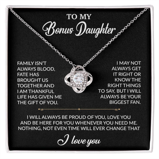 To My Bonus Daughter Necklace, Gift for Bonus Daughter, Step Daughter Birthday 20_2_Black
