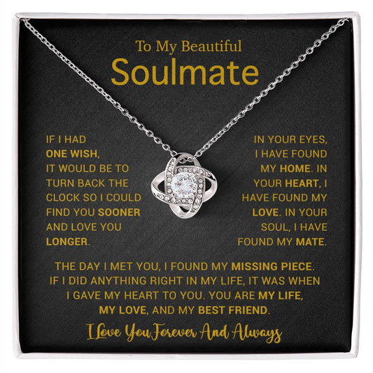 To My Soulmate Necklace, Gift For Soulmate, Anniversary Gift, Birthday Gift 4_5_Gold