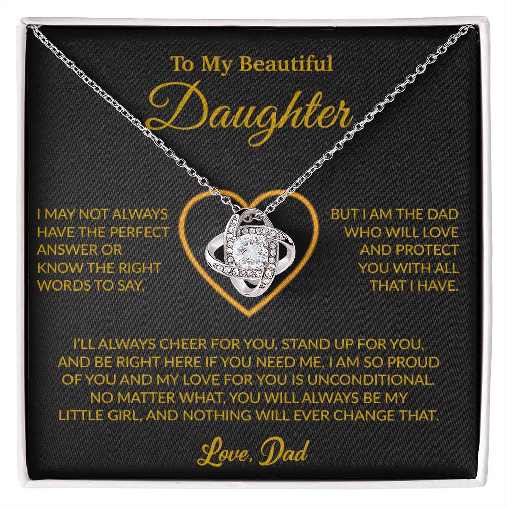 To My Daughter Necklace, Gift for Daughter from Dad, Father Daughter Necklace 7_6_Gold