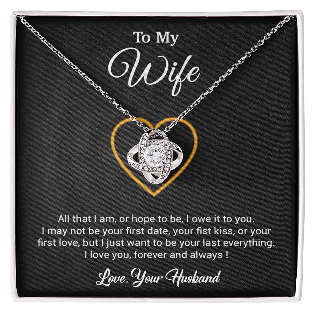 To My Wife Necklace, Gift For Wife, Anniversary Gift For Wife, Necklace For Wife 24_3_Black