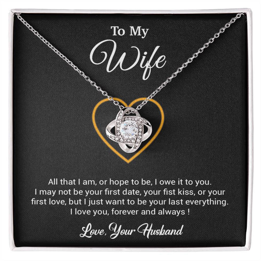 To My Wife Necklace, Gift For Wife, Anniversary Gift For Wife, Necklace For Wife 24_3_Black