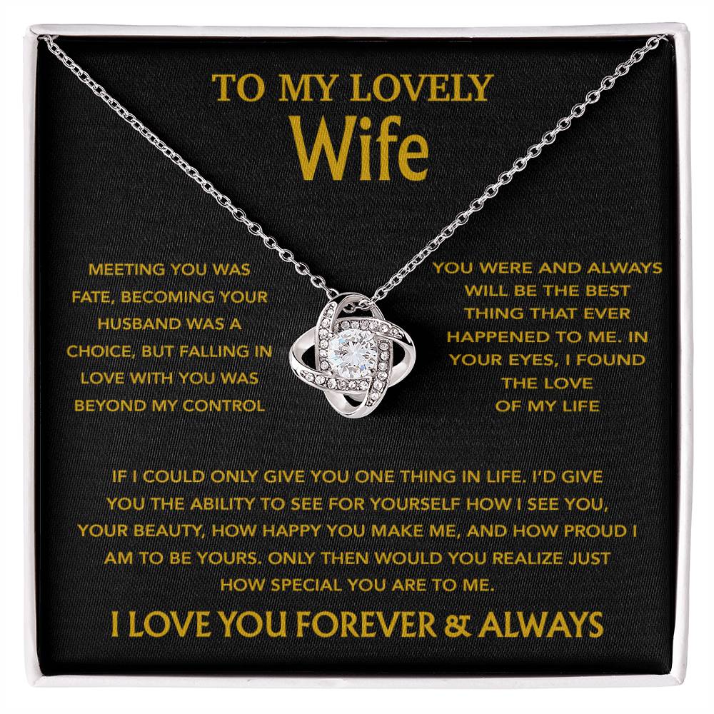 To My Wife Necklace, Christmas Gifts For Wife, Anniversary Cute Gift For Wife_Gold