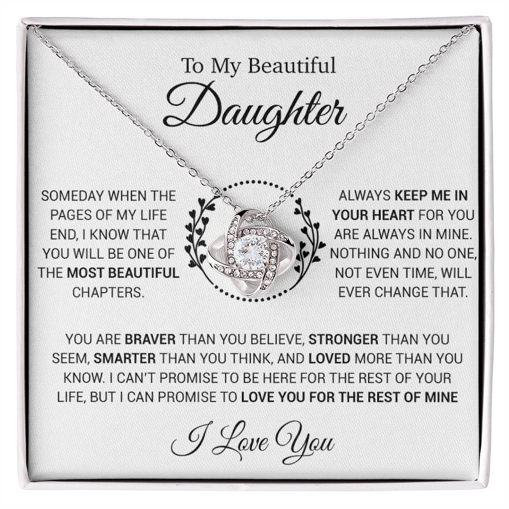 To My Daughter Necklace, Gift for Daughter from Dad, Daughter Father Necklace 15_12_White