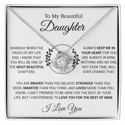To My Daughter Necklace, Gift for Daughter from Dad, Daughter Father Necklace 15_12_White