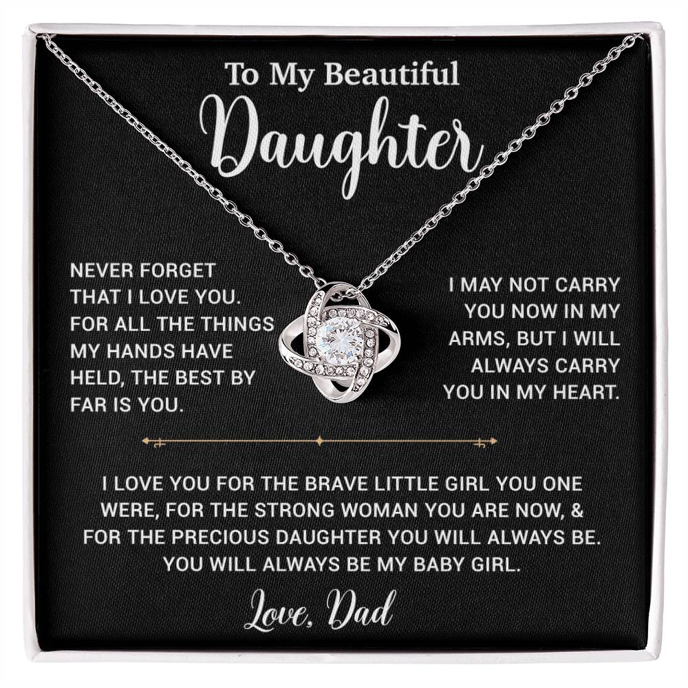To My Daughter Necklace, Gift for Daughter from Dad, Father Daughter Necklace 14_6_Black