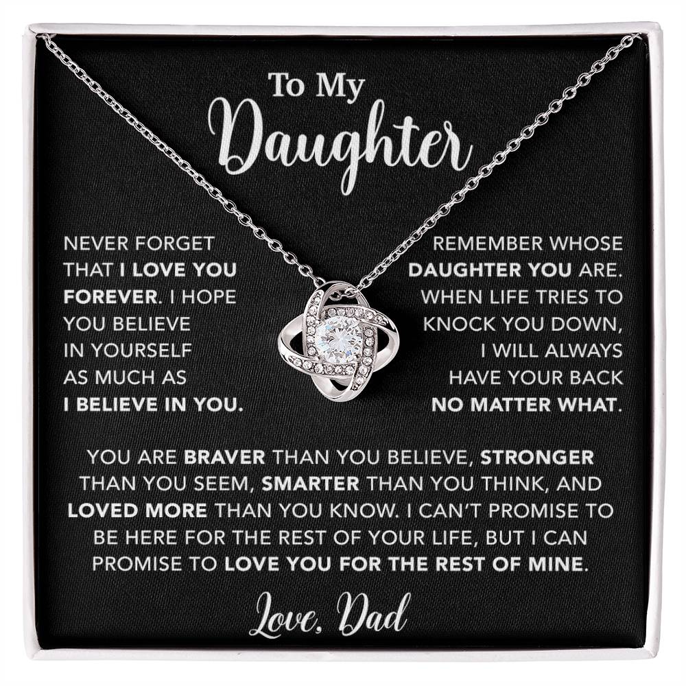To My Daughter Necklace, Gift for Daughter from Dad, Father Daughter Necklace 7_4_Black