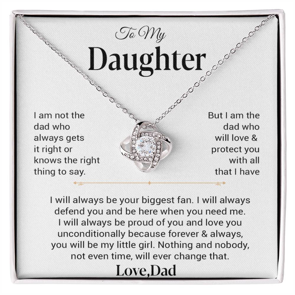To My Daughter Necklace, Gift for Daughter from Dad, Father Daughter Necklace 21_11_White