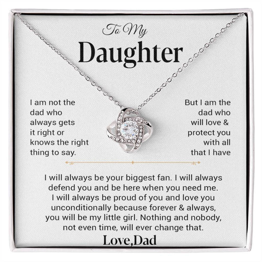 To My Daughter Necklace, Gift for Daughter from Dad, Father Daughter Necklace 21_11_White