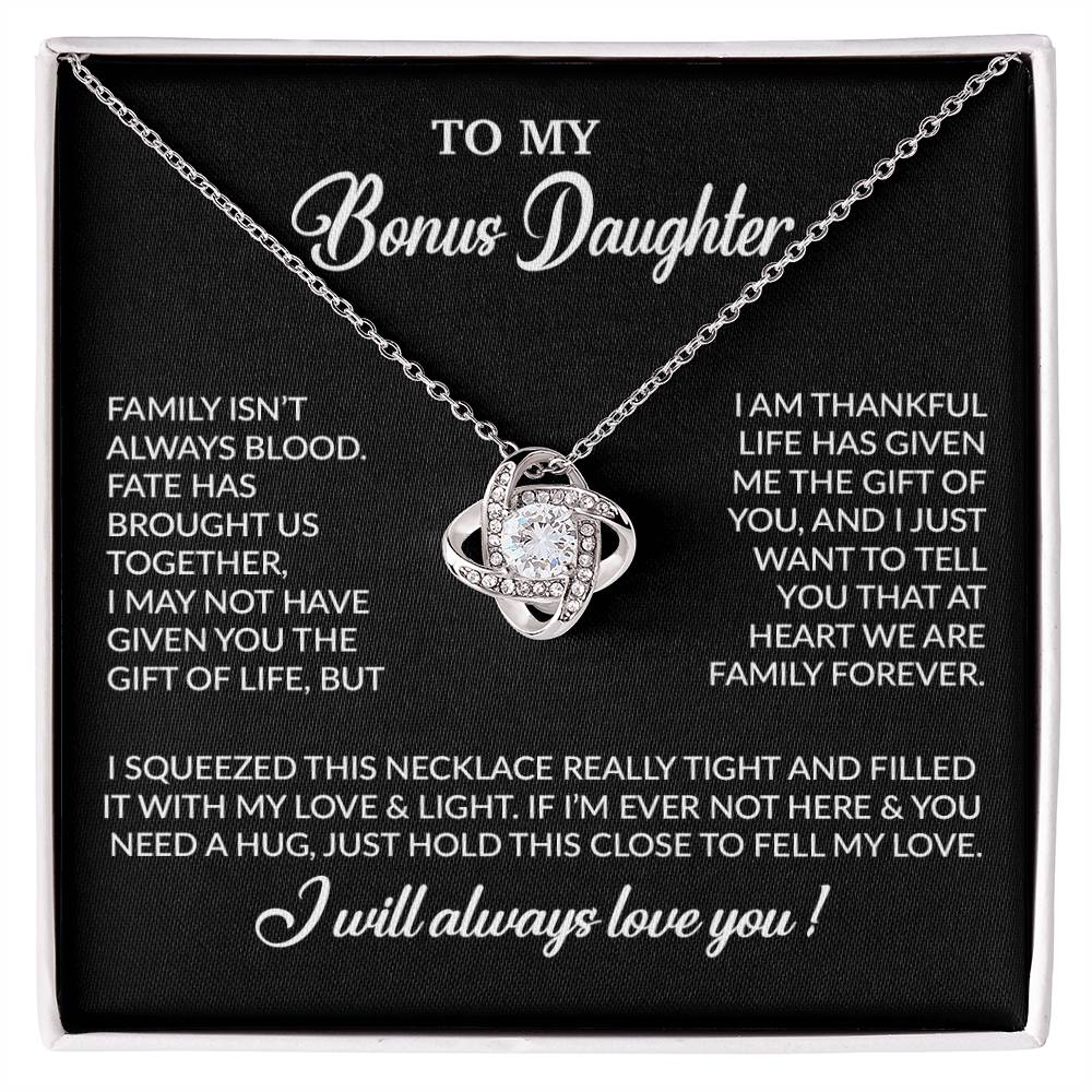 To My Bonus Daughter Necklace, Gift for Bonus Daughter, Step Daughter Birthday 7_11_Black