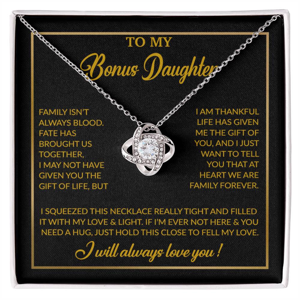 To My Bonus Daughter Necklace, Gift for Bonus Daughter, Step Daughter Birthday 3_12_Gold