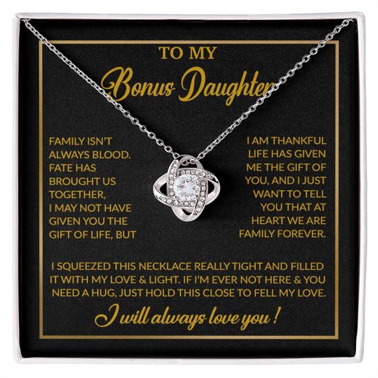 To My Bonus Daughter Necklace, Gift for Bonus Daughter, Step Daughter Birthday 3_12_Gold