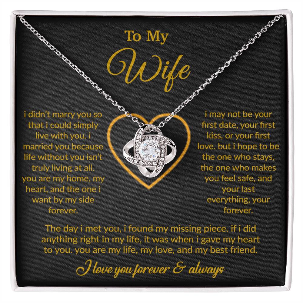 To My Wife Necklace, Gift For Wife, Anniversary Gift For Wife, Necklace For Wife 13_3_Gold