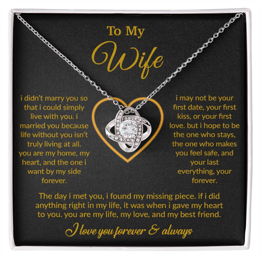 To My Wife Necklace, Gift For Wife, Anniversary Gift For Wife, Necklace For Wife 13_3_Gold