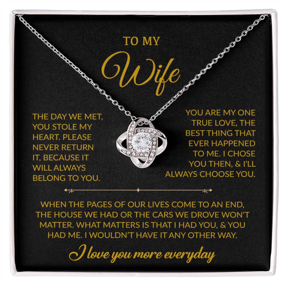 To My Wife Necklace, Gift For Wife, Anniversary Gift For Wife, Necklace For Wife 27_7_Gold